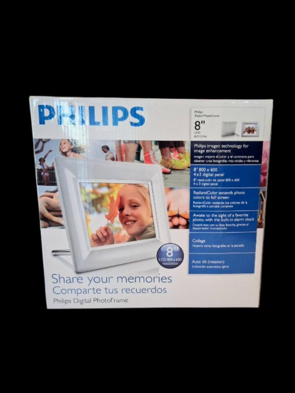 Philips 8" Digital Photo Frame Model 8FF3FPW White LCD Screen NEW IN BOX